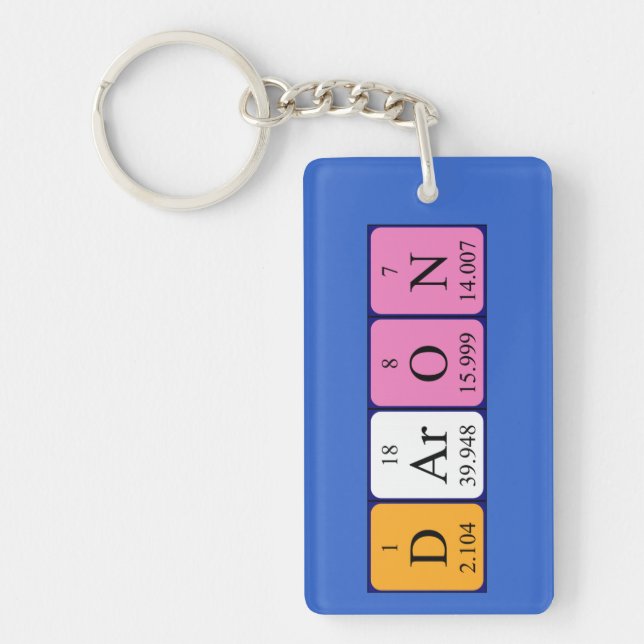 Daron periodic table name keyring (Front)