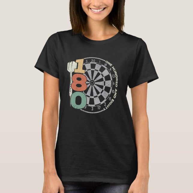 Dart 180 dartboard dartboard retro dart T-Shirt (Front)