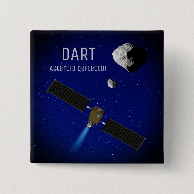 DART Asteroid Deflecting Spacecraft 15 Cm Square Badge (Front)