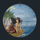 Dart Board - Customised<br><div class="desc">Mermaid resting on a sandy beach.</div>