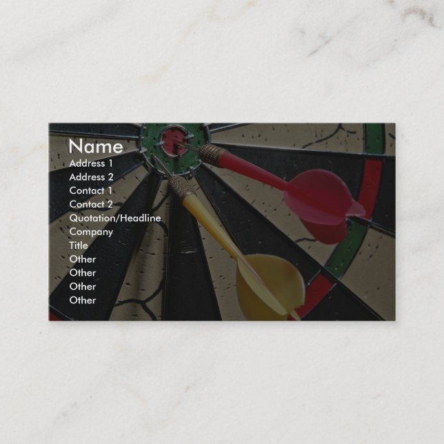 Dart board game business card (Front)