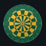 Dart Board: Gold, Green, And Dark Green<br><div class="desc">Gold,  Green,  And Dark Green Coloured Dart Board Game Including 6 Brass Darts</div>