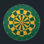 Dart Board: Gold, Green, And Dark Green Dartboard<br><div class="desc">Gold,  Green,  And Dark Green Coloured Dart Board Game Including 6 Brass Darts</div>