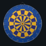 Dart Board: Gold, Navy, And Blue<br><div class="desc">Gold,  Navy,  And Blue Coloured Dart Board Game Including 6 Brass Darts</div>