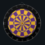 Dart Board: Gold, Purple, And Black Dartboard<br><div class="desc">Gold,  Purple,  And Black Coloured Dart Board Game Including 6 Brass Darts</div>