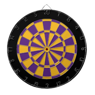 Dart Board: Gold, Purple, And Black Dartboard