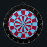 Dart Board: Light Blue, Maroon, And Black Dartboard<br><div class="desc">Light Blue,  Maroon,  And Black Coloured Dart Board Game Including 6 Brass Darts</div>