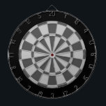 Dart Board: Light Grey, Charcoal Grey, And Black Dartboard<br><div class="desc">Light Grey,  Charcoal Grey,  And Black Coloured Dart Board Game Including 6 Brass Darts</div>