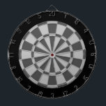 Dart Board: Light Grey, Charcoal Grey, And Black Dartboard<br><div class="desc">Light Grey,  Charcoal Grey,  And Black Coloured Dart Board Game Including 6 Brass Darts</div>
