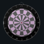 Dart Board: Light Purple, Charcoal Grey, And Black Dartboard<br><div class="desc">Light Purple,  Charcoal Grey,  And Black Coloured Dart Board Game Including 6 Brass Darts</div>