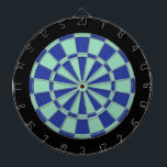 Dart Board: Mint Green, Royal Blue, And Black<br><div class="desc">Mint Green,  Royal Blue,  And Black Coloured Dart Board Game Including 6 Brass Darts</div>