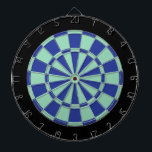 Dart Board: Mint Green, Royal Blue, And Black Dartboard<br><div class="desc">Mint Green,  Royal Blue,  And Black Coloured Dart Board Game Including 6 Brass Darts</div>