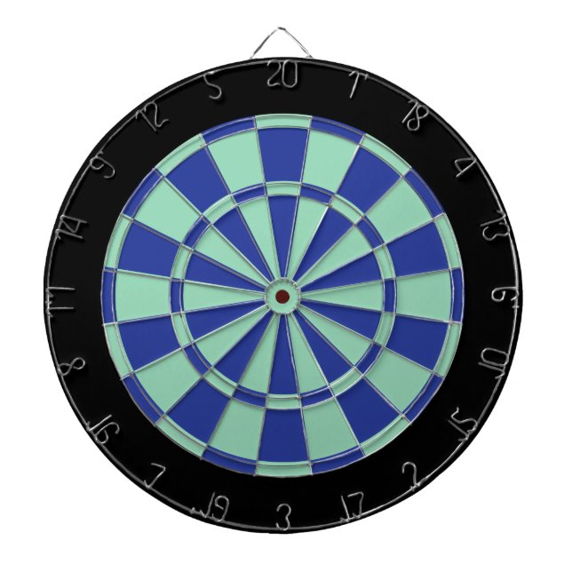Dart Board: Mint Green, Royal Blue, And Black Dartboard (Front)