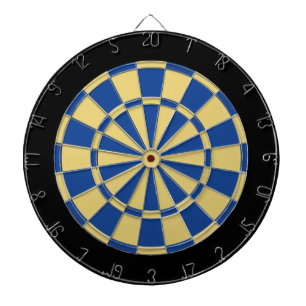 Dart Board: Old Gold, Blue, And Black Dartboard
