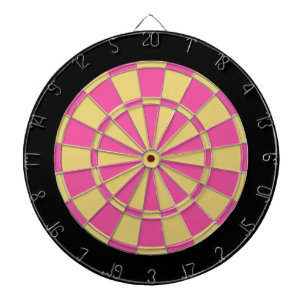 Dart Board: Old Gold, Pink, And Black Dartboard