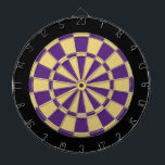 Dart Board: Old Gold, Purple, And Black<br><div class="desc">Old Gold,  Purple,  And Black Coloured Dart Board Game Including 6 Brass Darts</div>