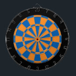 Dart Board: Orange, Blue, And Black<br><div class="desc">Orange,  Blue,  And Black Coloured Dart Board Game Including 6 Brass Darts</div>