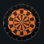 Dart Board: Orange, Brown, And Black<br><div class="desc">Orange,  Brown,  And Black Coloured Dart Board Game Including 6 Brass Darts</div>