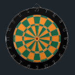 Dart Board: Orange, Dark Green, And Black<br><div class="desc">Orange,  Dark Green,  And Black Coloured Dart Board Game Including 6 Brass Darts</div>
