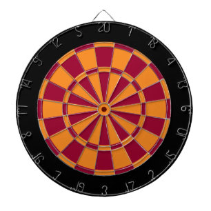 Dart Board: Orange, Maroon, And Black Dartboard