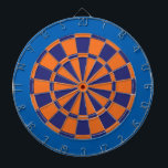 Dart Board: Orange, Navy, And Blue<br><div class="desc">Orange,  Navy,  And Blue Coloured Dart Board Game Including 6 Brass Darts</div>
