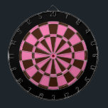 Dart Board: Pink, Brown, And Black Dartboard<br><div class="desc">Pink,  Brown,  And Black Coloured Dart Board Game Including 6 Brass Darts</div>