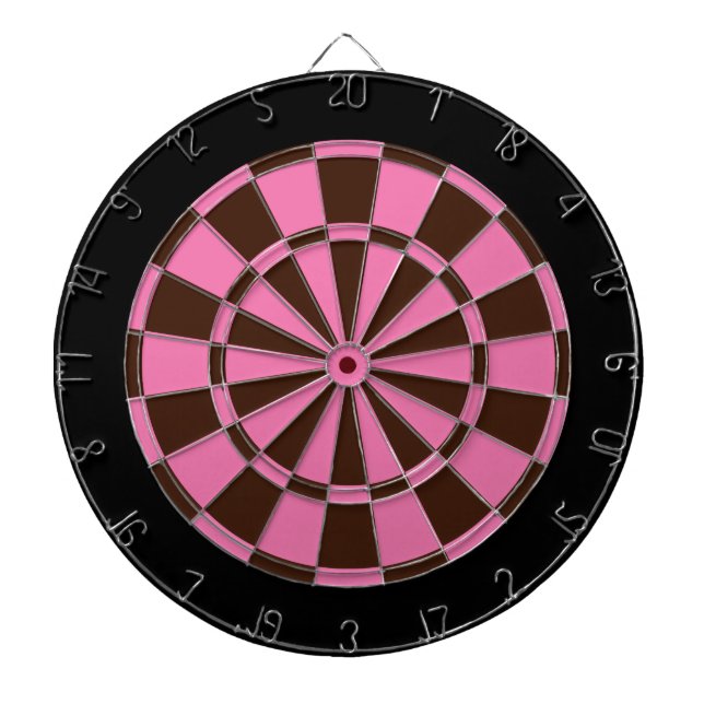 Dart Board: Pink, Brown, And Black Dartboard (Front)