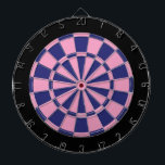 Dart Board: Pink, Navy, And Black Dartboard<br><div class="desc">Pink,  Navy,  And Black Coloured Dart Board Game Including 6 Brass Darts</div>