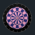 Dart Board: Pink, Navy, And Black Dartboard<br><div class="desc">Pink,  Navy,  And Black Coloured Dart Board Game Including 6 Brass Darts</div>