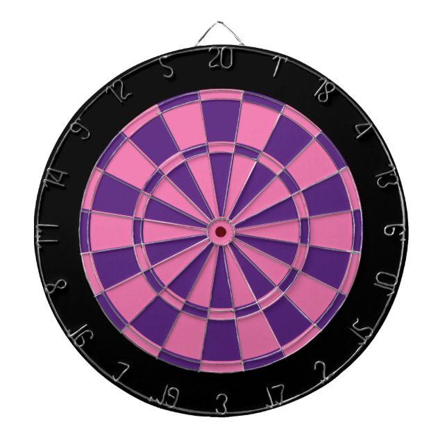 Dart Board: Pink, Purple, And Black Dartboard (Front)