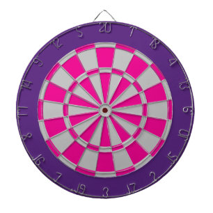 Dart Board: Silver Gray, Pink, And Purple Dartboard