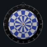 Dart Board: Silver Grey, Blue, And Black<br><div class="desc">Silver Grey,  Blue,  And Black Coloured Dart Board Game Including 6 Brass Darts</div>