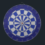 Dart Board: Silver Grey, Blue, And Navy<br><div class="desc">Silver Grey,  Blue,  And Navy Coloured Dart Board Game Including 6 Brass Darts</div>