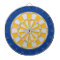 Dart Board: Silver Grey, Gold, And Blue