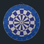 Dart Board: Silver Grey, Navy, And Blue Dartboard<br><div class="desc">Silver Grey,  Navy,  And Blue Coloured Dart Board Game Including 6 Brass Darts</div>