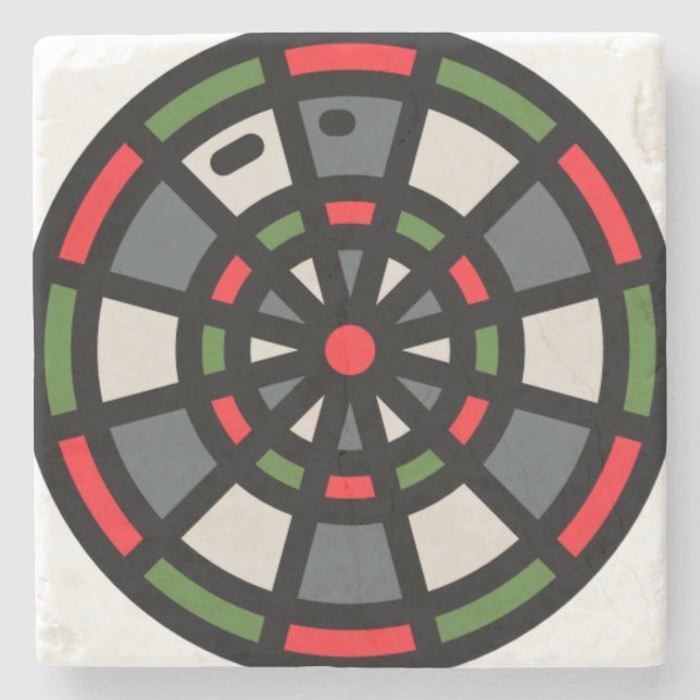 dart-board stone coaster (Front)