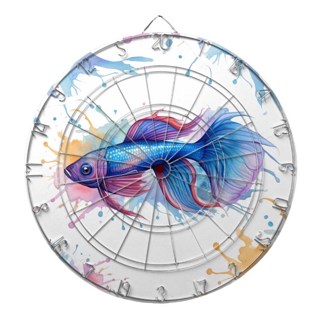 Dart Board  - Watercolor Series: Betta Fish (Front)