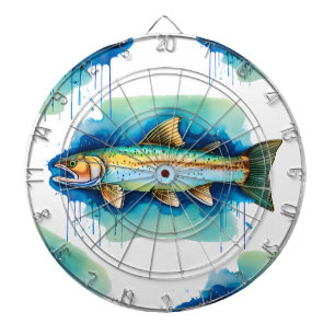 Dart Board - Watercolor Series: Trout/Salmon