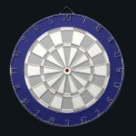 Dart Board: White, Grey, And Navy Dartboard<br><div class="desc">White,  Grey,  And Navy Coloured Dart Board Game Including 6 Brass Darts</div>