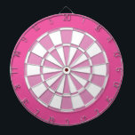 Dart Board: White, Light Pink, And Darker Pink Dar Dartboard<br><div class="desc">White,  Light Pink,  And Darker Pink Coloured Dart Board Game Including 6 Brass Darts</div>