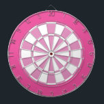 Dart Board: White, Light Pink, And Darker Pink Dartboard<br><div class="desc">White,  Light Pink,  And Darker Pink Coloured Dart Board Game Including 6 Brass Darts</div>
