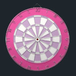 Dart Board: White, Light Purple, And Pink Dartboard<br><div class="desc">White,  Light Purple,  And Pink Coloured Dart Board Game Including 6 Brass Darts</div>