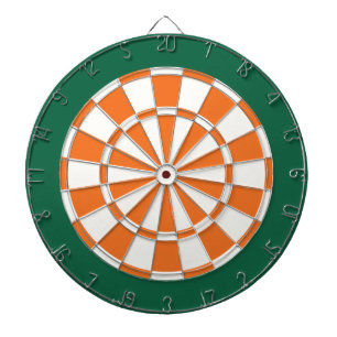 Dart Board: White, Orange, And Dark Green Dartboard