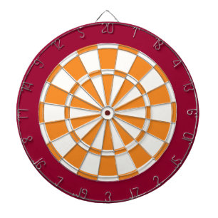 Dart Board: White, Orange, And Maroon Dartboard