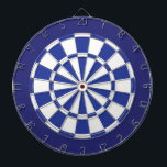 Dart Board: White, Royal, And Navy Blue Dartboard<br><div class="desc">White,  Royal,  And Navy Blue Coloured Dart Board Game Including 6 Brass Darts</div>