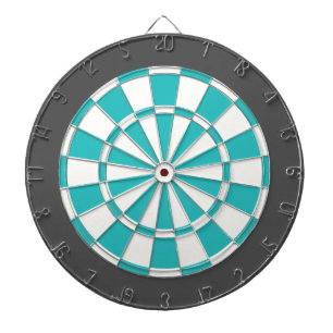 Dart Board: White, Turquoise, And Charcoal Grey Dartboard