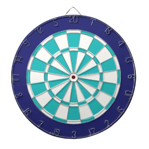 Dart Board: White, Turquoise, And Navy Blue Dartboard