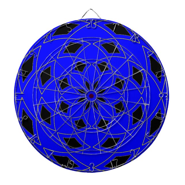 Dart Board with blue black Abstract Design (Front)