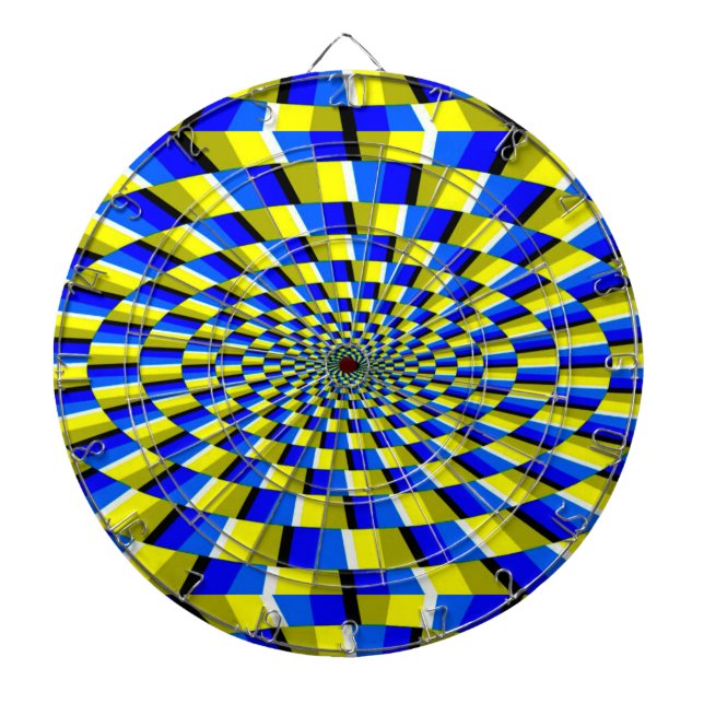 Dart Board/Yellow and Blue Abstract Dartboard (Front)