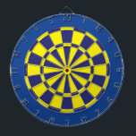 Dart Board: Yellow, Navy, And Blue<br><div class="desc">Yellow,  Navy,  And Blue Coloured Dart Board Game Including 6 Brass Darts</div>